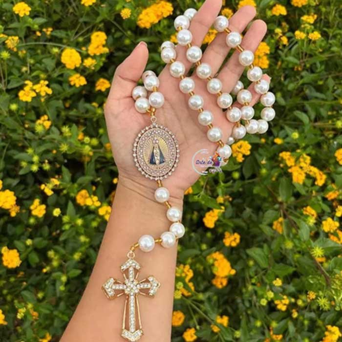 terço de noiva com pérolas