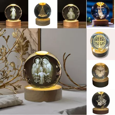 luminaria cristal 3d 3