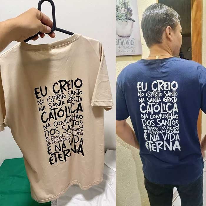 camiseta católica com o credo 18