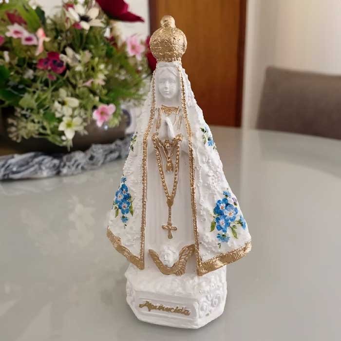 imagem de nossa senhora aparecida com flores 1