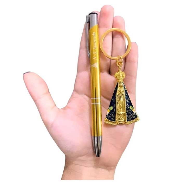 Kit caneta e chaveiro de Nossa Senhora Aparecida 12